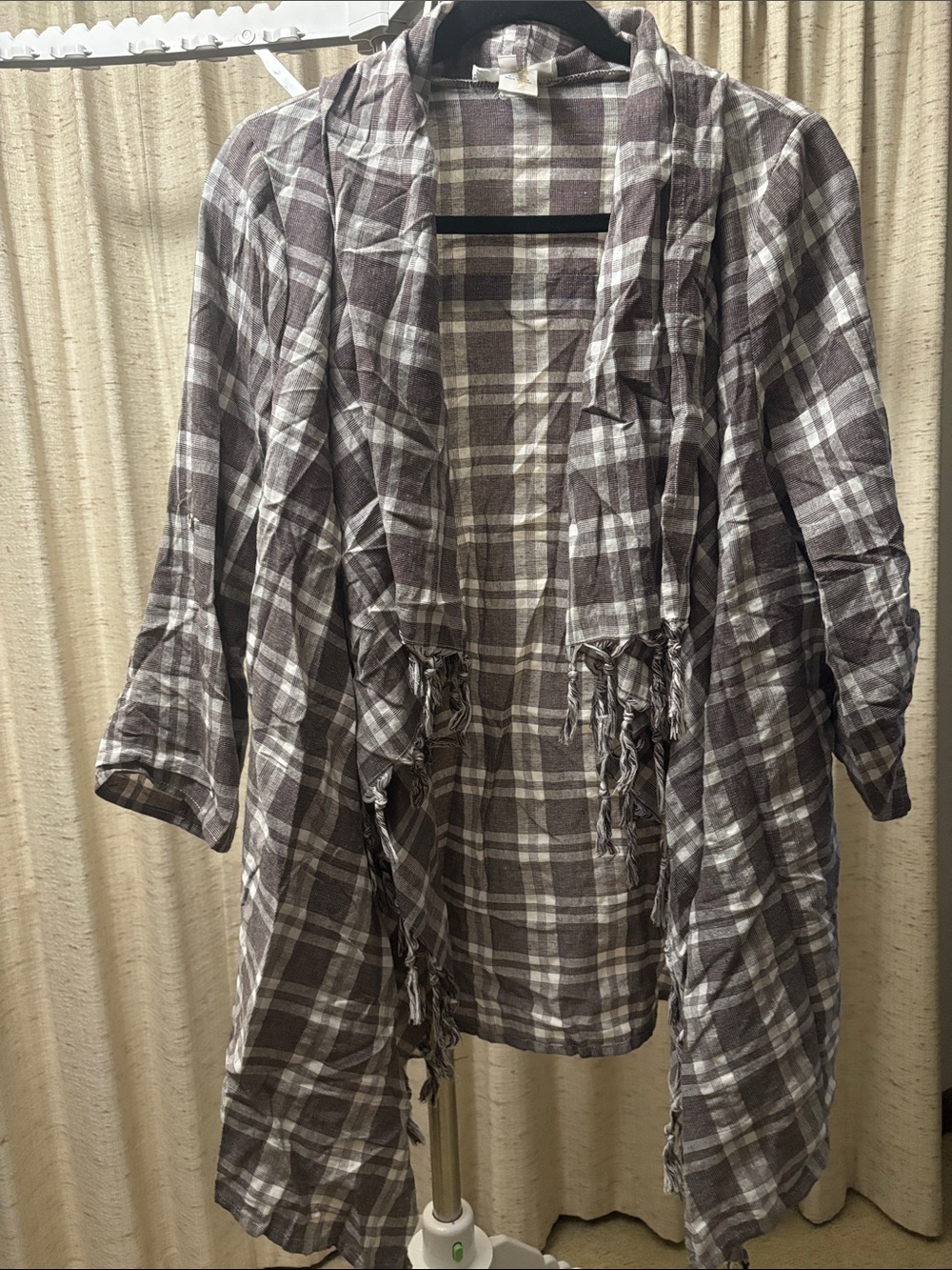 Plaid Open-Front shawl Women's Jacket